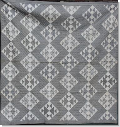 GOOD ENGLISH DOUBLE BLACK & WHITE QUILT