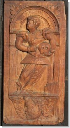 GOOD Mid 16th Century panel GENTLEMAN WITH SKULL