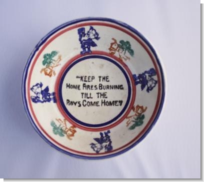 KEEP THE HOME FIRES BURNING.....Scottish patriotic Spongware bowl