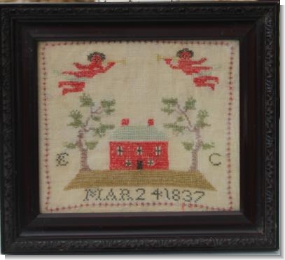 E C Mar 4. 1837 Small house sampler