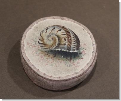 George III Shell painted Pin Cushions