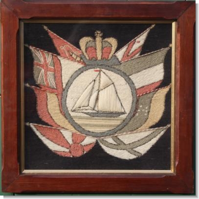 YACHT SAILORS WOOLWORK, dated 1913