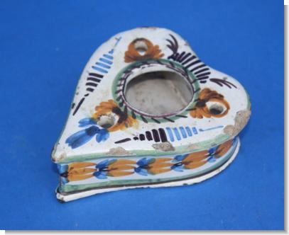 FRENCH FAIENCE INKWELL