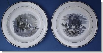 creamware ship plates