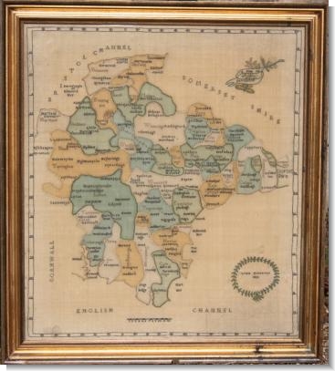 MAP OF DEVONSHIRE by GRACE TRELEAVEN 1829