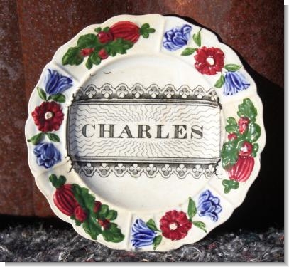 CHARLES, Rogers named childs plate c.1830