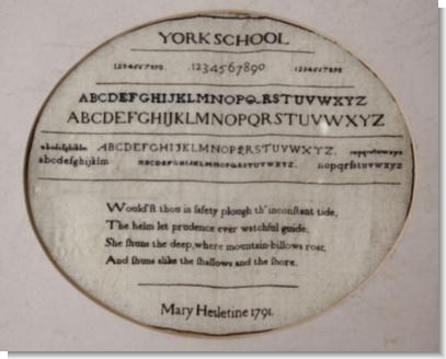 YORK QUAKER SCHOOL, MARY HESLETINE 1791.