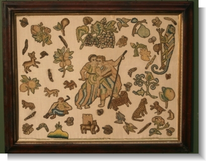 RARE 17th CENTURY SPOT SAMPLER / PICTURE