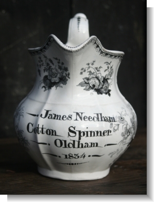 JAMES NEEDDHAM, COTTON SPINNER 1834 SWANSEA JUG.