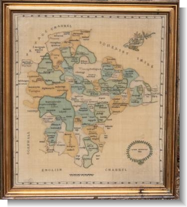 MAP OF DEVONSHIRE by GRACE TRELEAVEN 1829