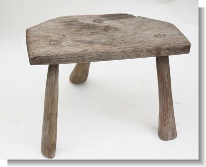 WONDERFUL 19th Century  OAK STOOL,