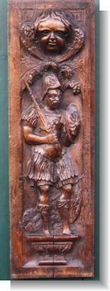 INTERESTING RENAISANCE PANEL OF ROMAN SOLDIER.