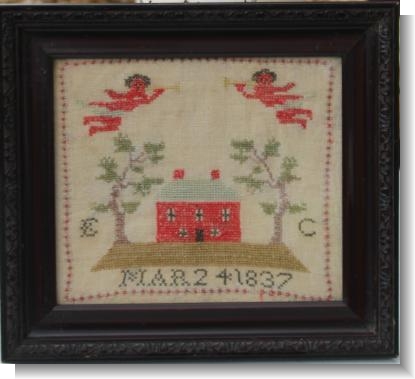 E C Mar 4. 1837 Small house sampler