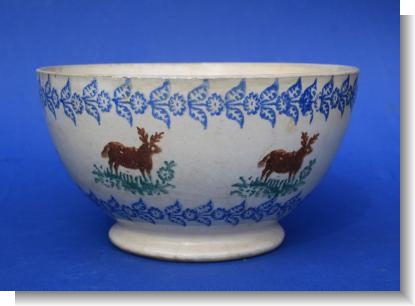 LARGE BOWL WITH STAGS  three colour.