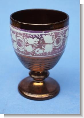 COPPER LUSTER GOBLET, c.1840 with Old Label.