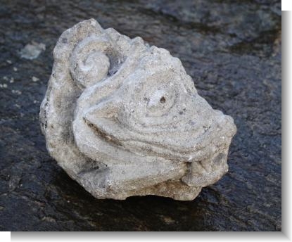 Smallish 14th Century Carved Limestone GROTESQUE HEAD