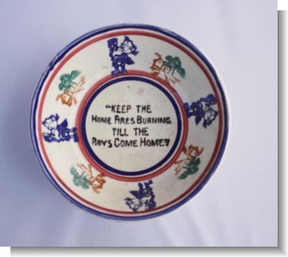 KEEP THE HOME FIRES BURNING.....Scottish patriotic Spongware bowl