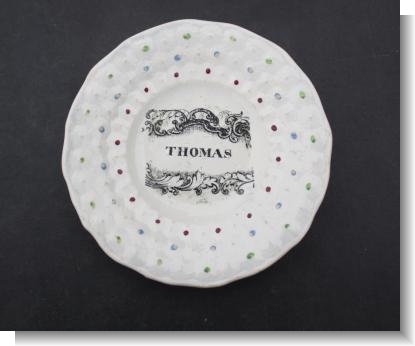 THOMAS, Staffordshire Childs Plate 1840