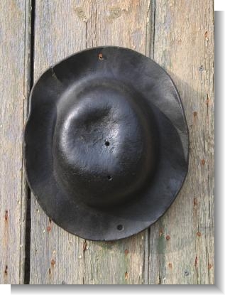 Late 19th century LEATHER MINERS HAT
