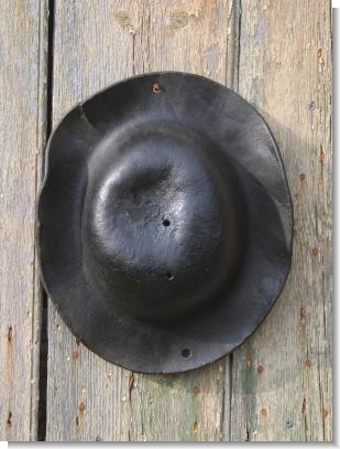 Late 19th century LEATHER MINERS HAT