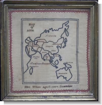 MAP OF ASIA , ELLEN WILSON, Liverpool late 1850's.