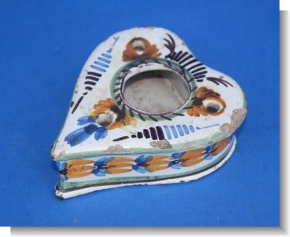 FRENCH FAIENCE INKWELL