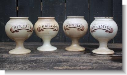 RARE SET OF CHEMIST DRUG JARS. c.1800