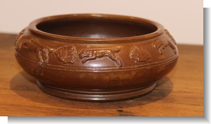 CODNOR PARK, DENBY BOG BOWL, Signed & dated 1860