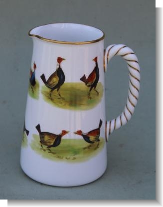 COCK FIGHTING JUG, circa 1870