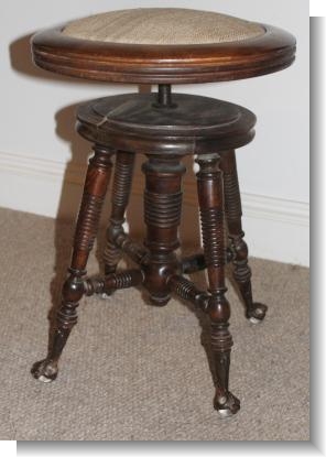 H. Holtzman and Sons Oak Piano Stool (Ca. 1900)