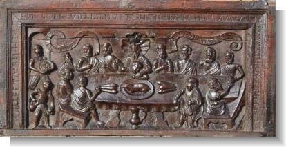 THE LAST SUPPER, 16th Century COFFER FRONT PANEL