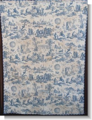 TOILE de JOUY BALLON PRINT QUILT, c 1785 & later